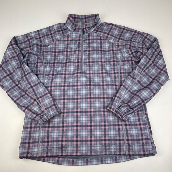 Sunice Weather Women's Size XL 1/4 Zip Pullover Windbreaker Pink Plaid *Read - Picture 1 of 8